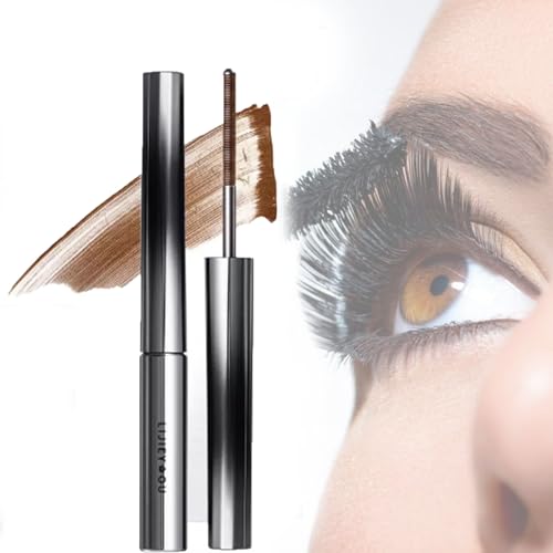 Judy Doll Mascara, Wimpernverlängerung für Augen Schminken，Judydoll 3D Curling Wimperneisen-Mascara, borstenlose Mascara, waschbare extra schlanke Metall-Mascara (1PC,Braun) von BAWUTZ