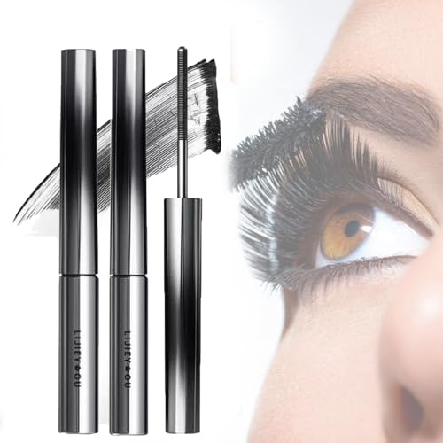 Judy Doll Mascara, Wimpernverlängerung für Augen Schminken，Judydoll 3D Curling Wimperneisen-Mascara, borstenlose Mascara, waschbare extra schlanke Metall-Mascara (2PC,Schwarz) von BAWUTZ