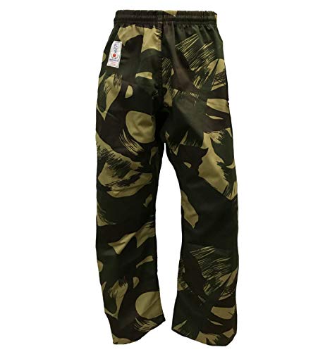 BAY® Camouflage Woodland Kickboxhose Karatehose Baumwolle Kinder Erwachsene (XL) von BAY