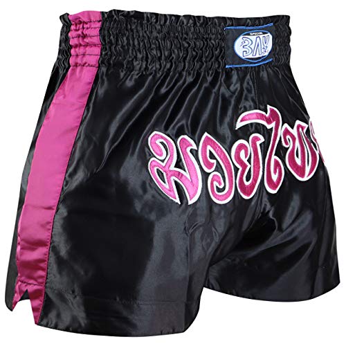 BAY REMY Thaiboxhose Muay Thai Hose PINK SCHWARZ ROSA (XS) von BAY