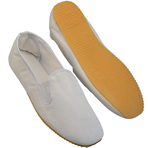 Bay Kung Fu Schuhe Thai Chi Chinisische Slipper Wushu Yoga Tai Chi Kampfkunst schwarz Qi Gong Win Tsung (36, weiß) von BAY SPORTS