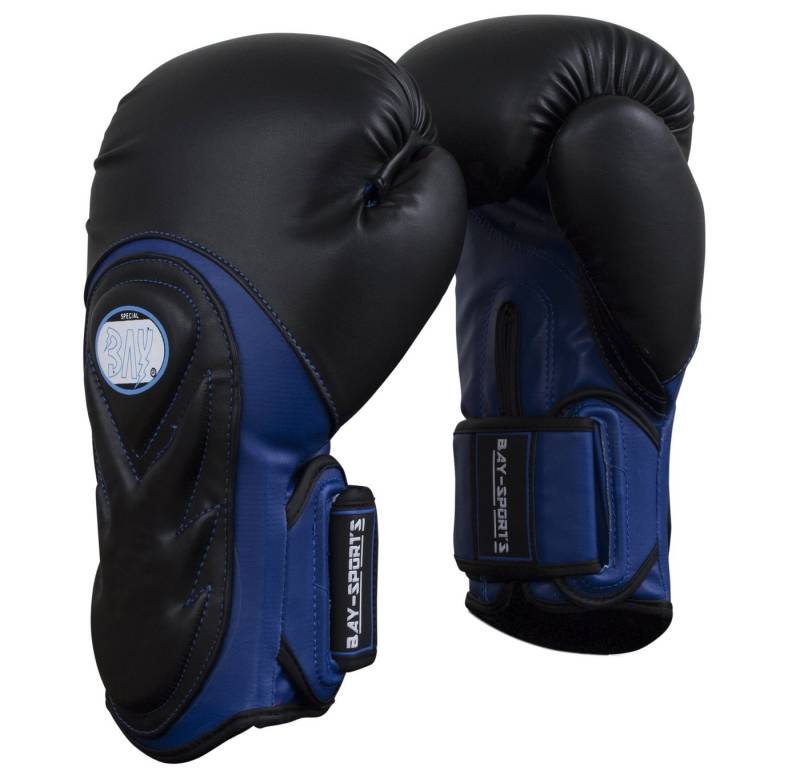 BAY-Sports Boxhandschuhe Bad Style Box-Handschuhe schwarz/blau Boxen Kickboxen (Paar), Moderne Handschuhe in einem extravaganten Look! von BAY-Sports