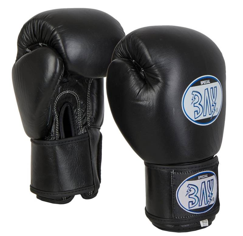 BAY-Sports Boxhandschuhe KO Fighter Leder Box-Handschuhe schwarz von BAY-Sports