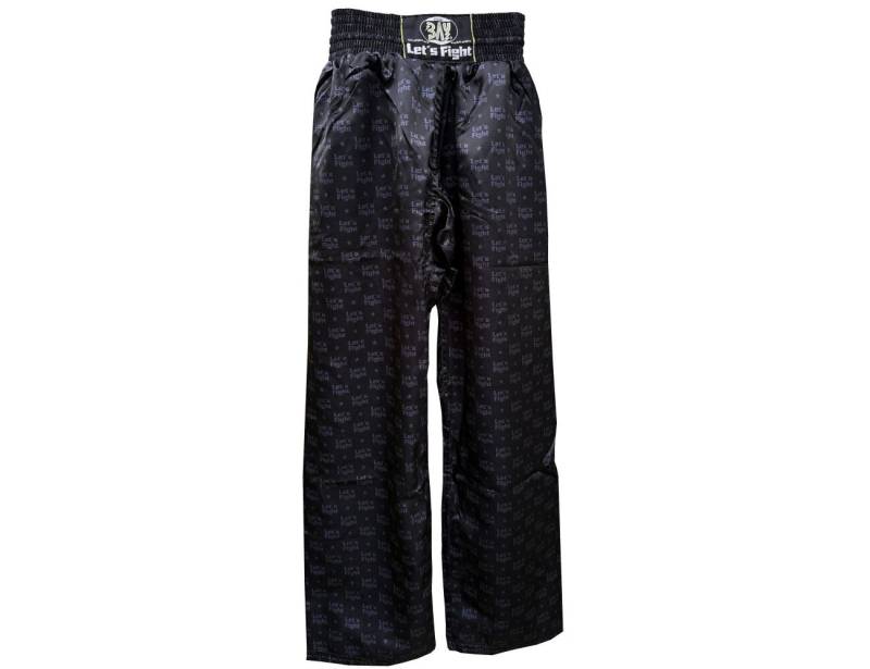 BAY-Sports Sporthose Allover Kickboxhose Let´s Fight schwarz S-XXL Erwachsene Kickbox-Hose (Stück, Polyester) sportlich-edles Design. Allover- Let´s Fight Logo-Print. von BAY-Sports
