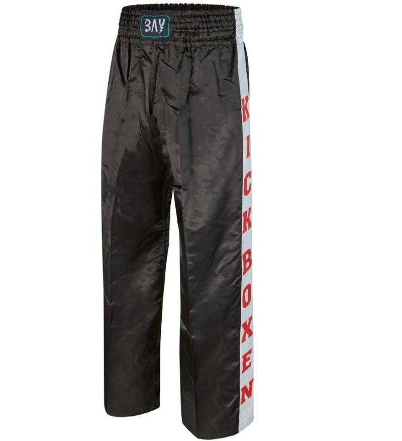 BAY-Sports Sporthose Kickboxhose Script Kickboxen Hose lang Kickboxing (Gewebte Schrift, gewebte Schrift) Kampfsporthose Kinder und Erwachsene 100 - 200 von BAY-Sports