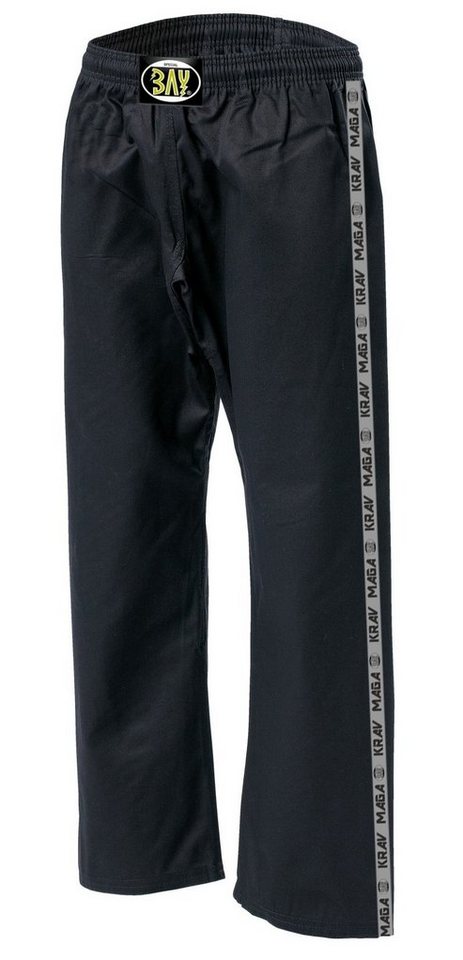 BAY-Sports Sporthose Krav Maga Hose Stripes Kampfsporthose Trainingshose Self Defense Judo mit gewebten Seitenstreifen, Kinder-Erwachsene von BAY-Sports
