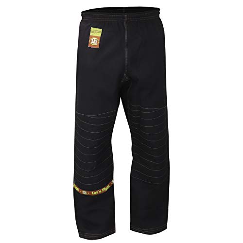 Bay Let's Fight Hose 12 Unzen Baumwolle schwarz Trainingshose Krav MAGA Ju Jutsu Judo SV Self Defense (M - 170) von Bay Sports