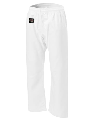 Kampfsporthose Kick Pant Traditional Basic Karatehose 8 UZ schwarz 100% Baumwolle Hose Kickboxen Taekwondo Kung Fu Herren Damen Kinder (120) von BAY
