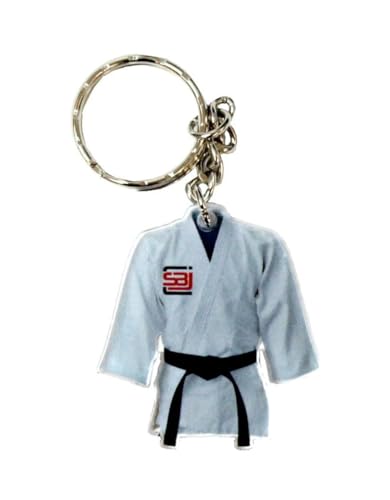 Schlüsselanhänger Mini Karate Anzug Jacke Anhänger weiß Karatejacke Karateanzug klein Geschenk Idee Judo Taekwondo Ju Jutsu Taekwondo BUDO Kampfsport von BAY