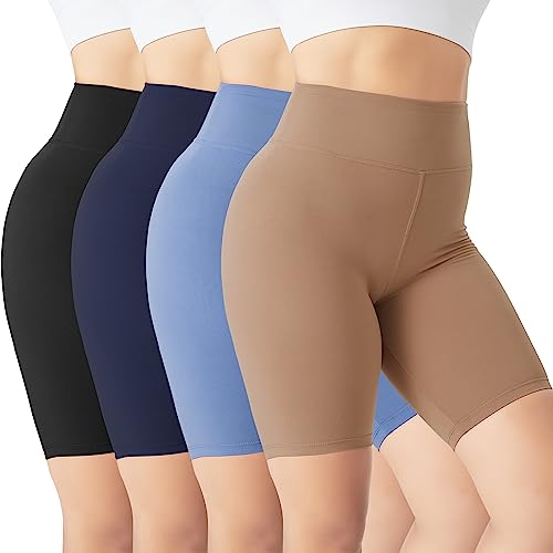 BAYDI 4er Pack Radlerhose Damen High Waist Kurze Hose Blickdicht Kurze Sporthose Knielang Kurze Leggings Sommer Hotpants Sport Shorts von BAYDI