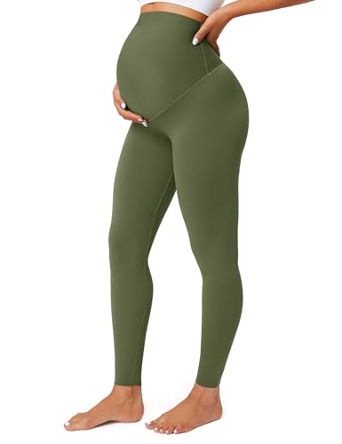 BAYDI Nudi Blickdichte Umstandsleggings High Waist Umstandshose Damen Schwangerschaft Leggings Lang Stretch Schwangere Hose von BAYDI