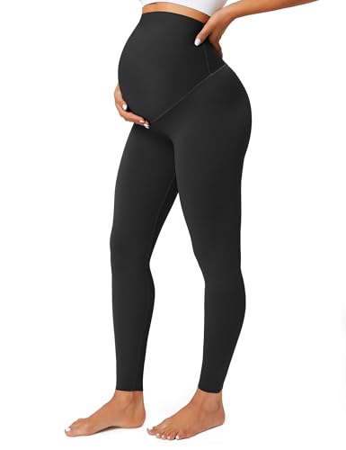 BAYDI Nudi Blickdichte Umstandsleggings High Waist Umstandshose Damen Schwangerschaft Leggings Lang Stretch Schwangere Hose von BAYDI