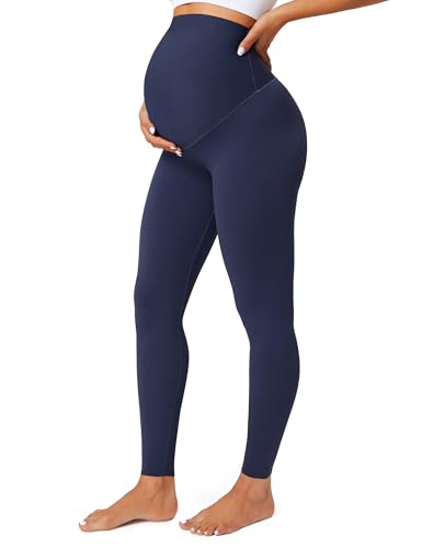 BAYDI Nudi Blickdichte Umstandsleggings High Waist Umstandshose Damen Schwangerschaft Leggings Lang Stretch Schwangere Hose von BAYDI