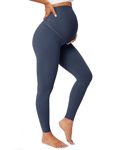 BAYDI Nudi Blickdichte Umstandsleggings High Waist Umstandshose Damen Schwangerschaft Leggings Lang Stretch Schwangere Hose von BAYDI