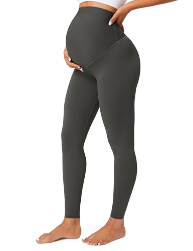 BAYDI Nudi Blickdichte Umstandsleggings High Waist Umstandshose Damen Schwangerschaft Leggings Lang Stretch Schwangere Hose von BAYDI