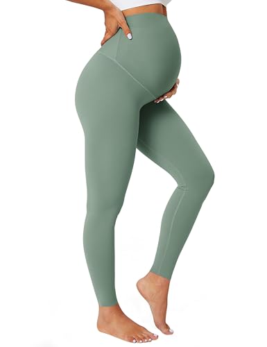 BAYDI Nudi Blickdichte Umstandsleggings High Waist Umstandshose Damen Schwangerschaft Leggings Lang Stretch Schwangere Hose von BAYDI