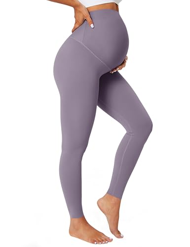 BAYDI Nudi Blickdichte Umstandsleggings High Waist Umstandshose Damen Schwangerschaft Leggings Lang Stretch Schwangere Hose von BAYDI
