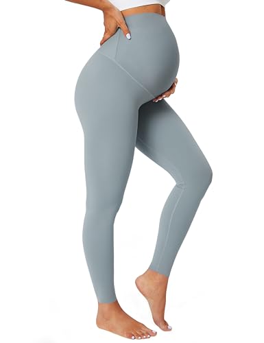 BAYDI Nudi Blickdichte Umstandsleggings High Waist Umstandshose Damen Schwangerschaft Leggings Lang Stretch Schwangere Hose von BAYDI