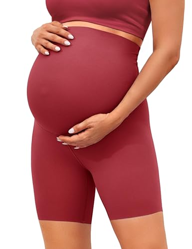 BAYDI Clouduxi Umstandsleggings Kurz High Waist Umstandshose Sommer Blickdichte Schwangerschaftsleggings Komfortable Umstands Radlerhose 6" von BAYDI