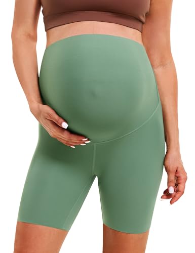 BAYDI Clouduxi Umstandsleggings Kurz High Waist Umstandshose Sommer Blickdichte Schwangerschaftsleggings Komfortable Umstands Radlerhose 6" von BAYDI