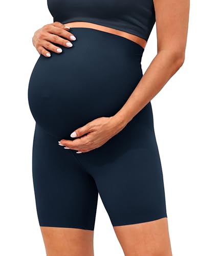 BAYDI Clouduxi Umstandsleggings Kurz High Waist Umstandshose Sommer Blickdichte Schwangerschaftsleggings Komfortable Umstands Radlerhose 6" von BAYDI