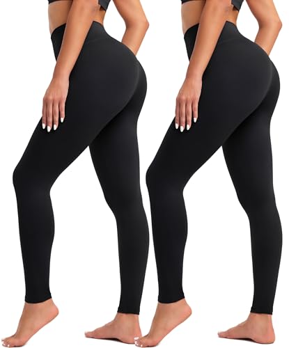 BAYDI Creamlush 2er Pack Leggings Damen High Waist - Weiche Sporthose Damen Lang Elastische Leggins für Yoga Pilates Freizeit Alltag (S-3XL) von BAYDI