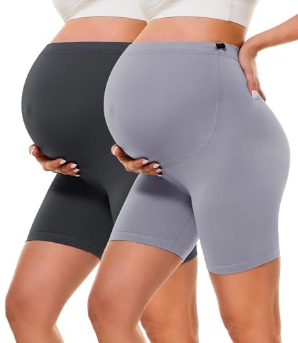 BAYDI Creamlush 2er Pack Umstandshose Kurz - 13 cm Schwangerschaftsleggings mit Verstellbaren Knöpfen Weiche Schwangerschaftshose für Yoga Alltag Zuhause BAYDI Creamlush 2er Pack Umstandshose Kurz - 13 cm Schwangerschaftsleggings mit Verstellbaren Knöpfen Weiche Schwangerschaftshose für Yoga Alltag Zuhause von BAYDI