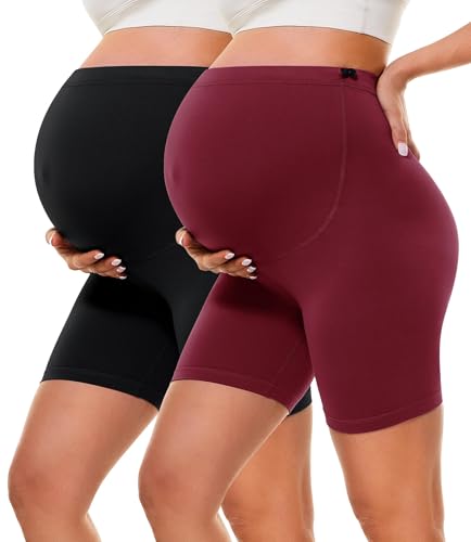 BAYDI Creamlush 2er Pack Umstandshose Kurz - 13 cm Schwangerschaftsleggings mit Verstellbaren Knöpfen Weiche Schwangerschaftshose für Yoga Alltag Zuhause BAYDI Creamlush 2er Pack Umstandshose Kurz - 13 cm Schwangerschaftsleggings mit Verstellbaren Knöpfen Weiche Schwangerschaftshose für Yoga Alltag Zuhause von BAYDI