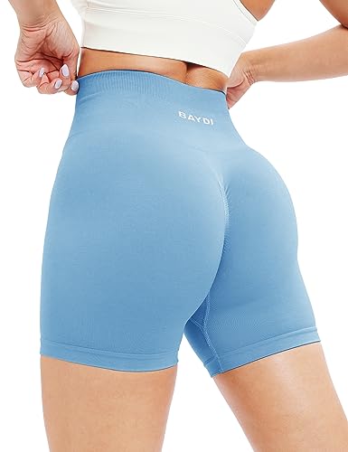 BAYDI Cycling Shorts Women Butt Scrunch Booty Shorts High Waist Gym Shorts Seamless Ruched Butt Lifting Running Shorts Gelassenheit von BAYDI