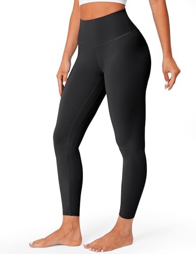 BAYDI Leggings Damen High Waist Sport Leggings Naked Feeling Blickdicht Gym Leggings für Yoga, Jogging, Sport und Outdoor Schwarz - 25 Inches von BAYDI