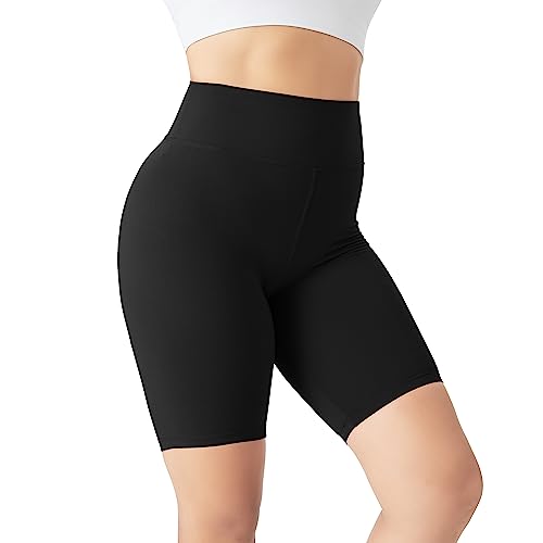 BAYDI Schwarz Radlerhose Damen High Waist Kurze Hose Blickdicht Kurze Sporthose Knielang Kurze Leggings Sommer Hotpants Sport Shorts von BAYDI