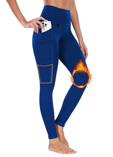BAYGE Damen Thermo Wander Leggings Winter Hohe Taille Fleece Gefüttert Wasserdicht Blickdicht Bauchkontrolle Slim Fit Wanderhose Yogahose Radlerhose Sporthose Sweathose mit Taschen, Blau, S BAYGE Damen Thermo Wander Leggings Winter Hohe Taille Fleece Gefüttert Wasserdicht Blickdicht Bauchkontrolle Slim Fit Wanderhose Yogahose Radlerhose Sporthose Sweathose mit Taschen, Blau, S von BAYGE