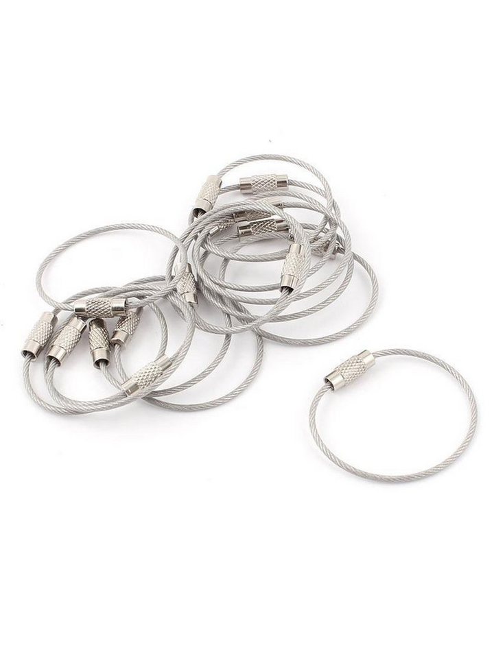 BAYLI Schlüsselanhänger Set 20er Set Schlüsselringe aus Drahtseil [15,5cm Lang - Ø 50mm] - 1,53mm von BAYLI