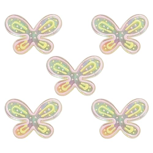 BAYORE 5 Stück Acryl Schmetterling Charm Anhänger Für DIY Halsketten Armbänder Handyketten Schmuckherstellung Basteln Auto Dekoration Schmetterlings Charm von BAYORE