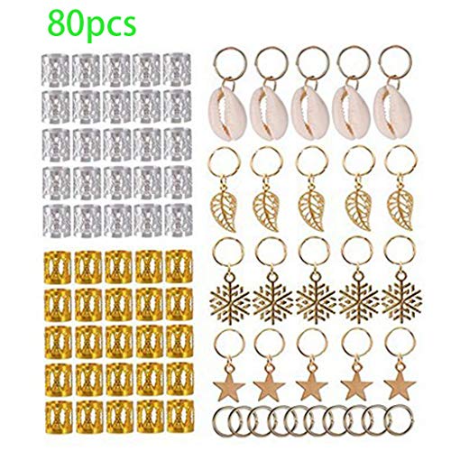 BAYORE 80 Stück Haarschmuck Aluminium Flechthaar Accessoires Dreadlocks Perlen Metallmanschetten Ringe Für Muscheldekoration Cl Haarspange Haarnadel Klammer Zähne Bananenklaue Französischer von BAYORE