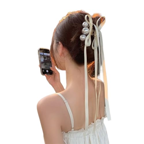 BAYORE Band Haarspangen Ballett Haarspange Perlen Schleife Haar Accessoire Bunte Haarnadel Stilvolles Stirnband Für Frauen Leichte Haarspange von BAYORE