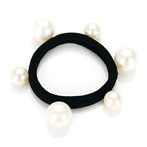 Elegantes Elastisches Gummiband Für Damen Brautschmuck Perlen Perlen Haarseil Verdicktes Handtuch Pferdeschwanzhalter Haargummis Haar Accessoire Elegantes Elastisches Gummiband von BAYORE