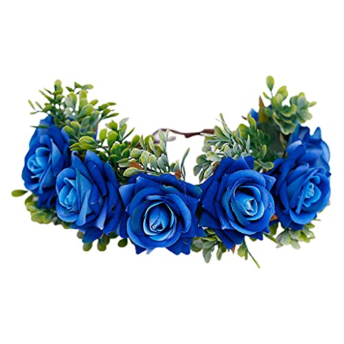 Handgemachtes Blumenstirnband Rosenblume Mit Weißem Band Hochzeit Braut Haarkranz Schöne Haaraccessoires Blumen Haarkranz Mit Band von BAYORE