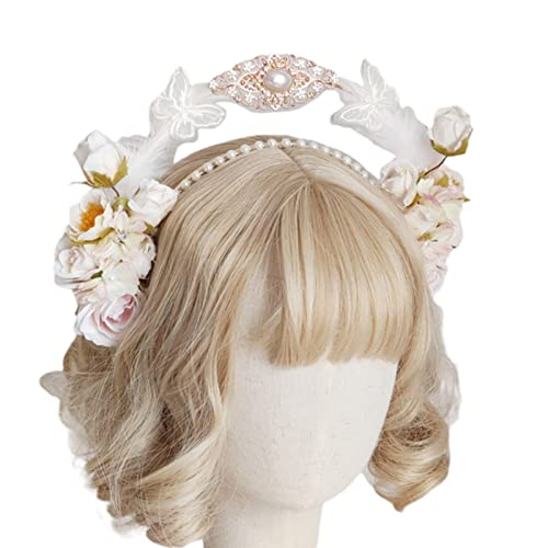 Hochzeit Party Braut Haarband Dünne Seite Blumenkronen Doppelschicht Kronen Für Mädchen Cosplay Haarschmuck Hochzeit Stirnbänder Für Frauen Haar Hochzeit Stirnbänder Für Braut Blumen von BAYORE