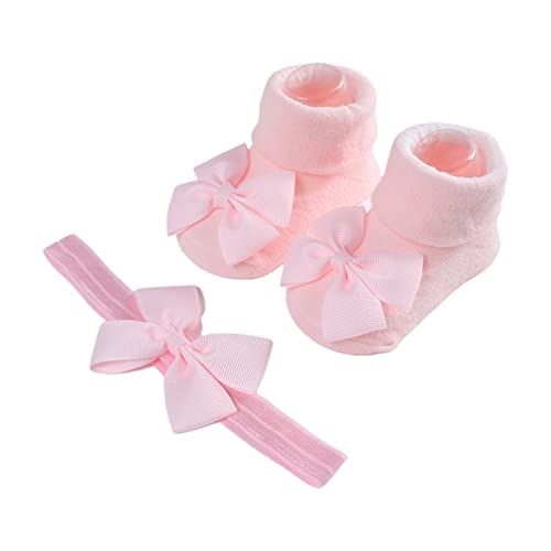 Schleifen Stirnband Und Kurze Socken Für Babys Unisex Jungen Und Mädchen Süßer Kopfschmuck Rutschfeste Bodensocken Geschlechtsneutrales Zubehör Baby Stirnband Nylon Baby Stirnbänder Bastel von BAYORE