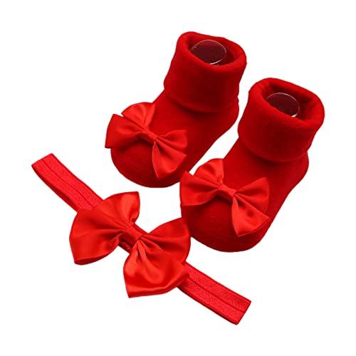 Schleifen Stirnband Und Kurze Socken Für Babys Unisex Jungen Und Mädchen Süßer Kopfschmuck Rutschfeste Bodensocken Geschlechtsneutrales Zubehör Baby Stirnband Nylon Baby Stirnbänder Bastel von BAYORE