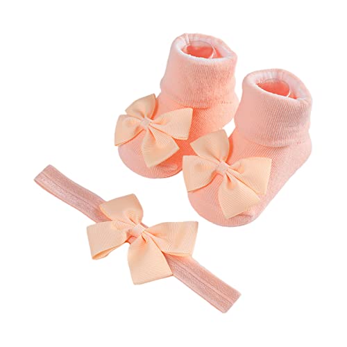 Schleifen Stirnband Und Kurze Socken Für Babys Unisex Jungen Und Mädchen Süßer Kopfschmuck Rutschfeste Bodensocken Geschlechtsneutrales Zubehör Baby Stirnband Nylon Baby Stirnbänder Bastel von BAYORE