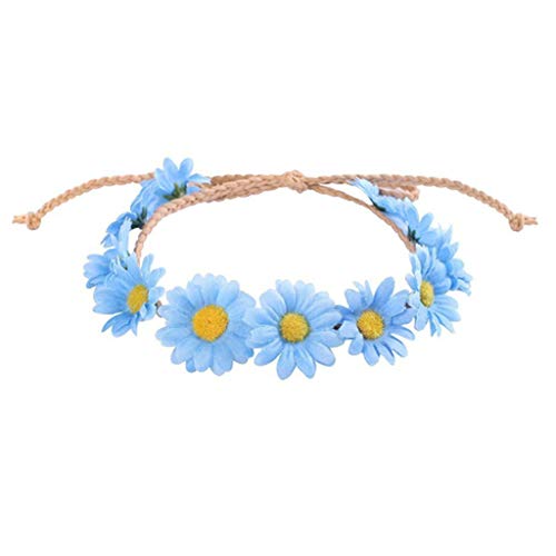 Sonnenblumen Haarkranz Stirnband Mit Blumenmuster Mit Verstellbarem Band Festivals Party Kopfbedeckung Für Strand Sonne H Grüne Stirnbänder Für Frauen von BAYORE