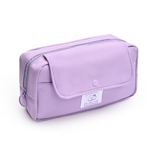 BAYTORY Federmäppchen mit großer Kapazität, multifunktionale Kosmetiktasche, wasserdichtes Oxford-Tuch, Federmäppchen mit 3 Fächern, glatter Reißverschluss, für Schreibwaren-Organizer, Schul- und von BAYTORY