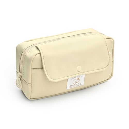 BAYTORY Federmäppchen mit großer Kapazität, multifunktionale Kosmetiktasche, wasserdichtes Oxford-Tuch, Federmäppchen mit 3 Fächern, glatter Reißverschluss, für Schreibwaren-Organizer, Schul- und von BAYTORY