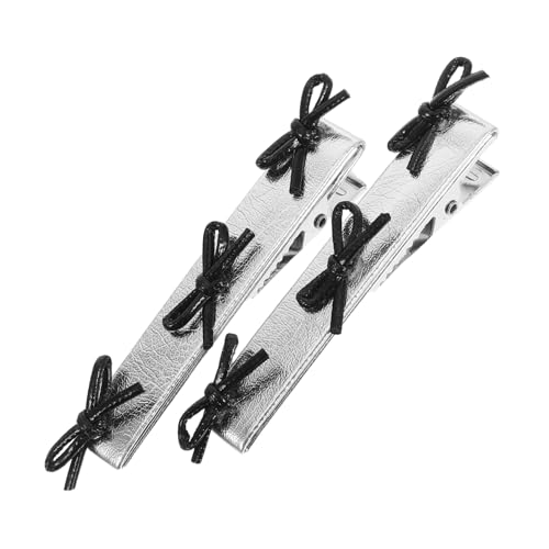 BAZEITFLOW 1paar Kleine Haarschleifen Clips Für Frauen Silberne Mini Haarspangen Für Seitliche Fransen Für Partys Und Alltägliches Styling Langlebig Und Modisch von BAZEITFLOW