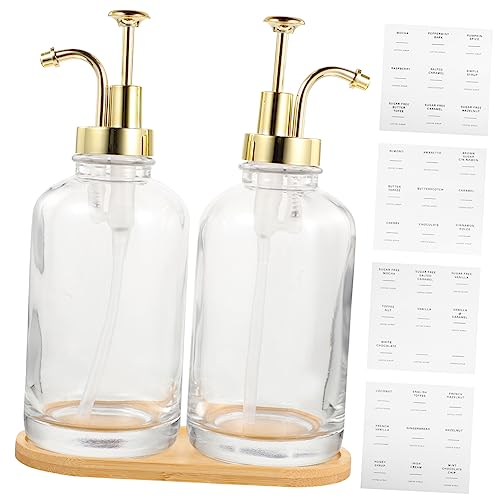 BAZEITFLOW 1 Satz Lotionsflasche Aus Glas Seifenspender Sprühflasche Wasserflaschen-organizer Nachfüllpackung Für Schäumende Handseife Pumpflasche Für Kaffeesirup Auto Pumpe Hölzern Golden von BAZEITFLOW