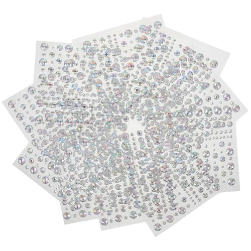 BAZEITFLOW 10 Blatt Teiliges Selbstklebende Bunte Gesichtsrhinestones Strahlende Bling Aufkleber für Make Up Bühnenauftritte Partys Einfache Anwendung Dekorative Gesichtssteine für Besondere von BAZEITFLOW