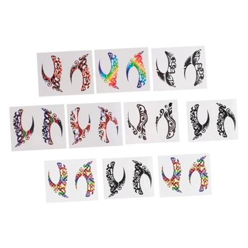 BAZEITFLOW 10 Paare Augen make up Sticker Lidschatten Aufkleber Festival Karneval Make up Wasserfest Kunst eyeliner Komfortabel Leicht Für Damen Mädchen Party Zubehör von BAZEITFLOW