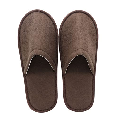 BAZEITFLOW 10 Paare Einweg Hausschuhe Damen Groß Rutschfest Atmungsaktiv Komfortabel Hotel Gäste Pantoffeln Kaffee Farbe Leicht Tragbar Für Zuhause Salon Party von BAZEITFLOW
